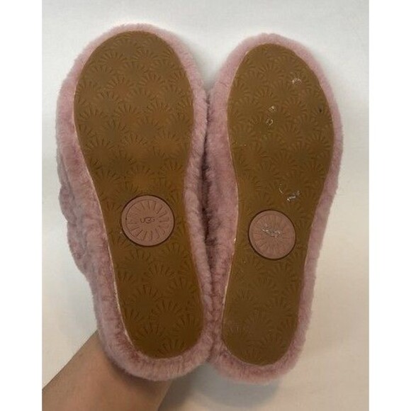 UGG Fluff Yeah Slide Slippers Soft Pink Sheepskin Sandals Women Size 10 109511 - Picture 5 of 12